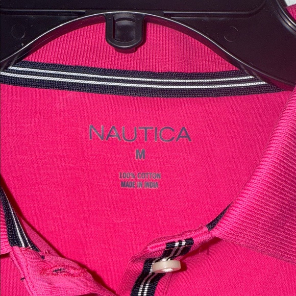 Nautica Pink Polo Shirt Size Medium NWT - Picture 2 of 7